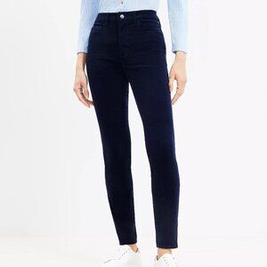 Ann Taylor LOFT NWT Sz 16 33 Navy Blue Corduroy Pants High Waist‎ Skinny Stretch